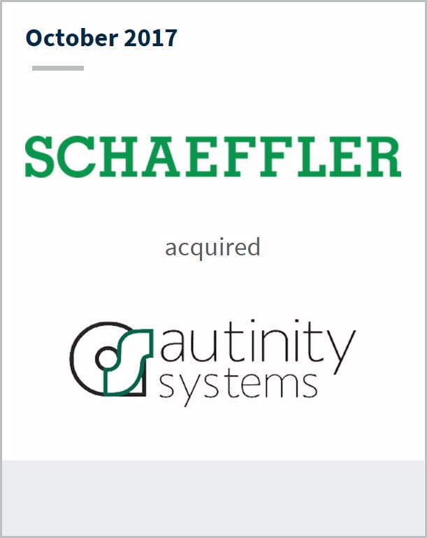 October 2017 Schaeffler has acquired Autinity Systems