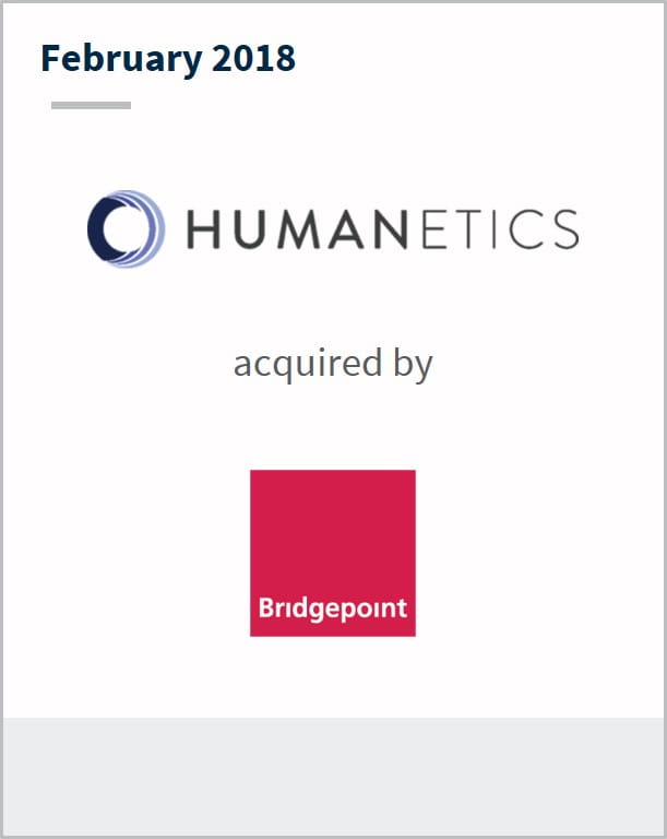 February 2018 Humanetics has been acquired by Bridgepoint