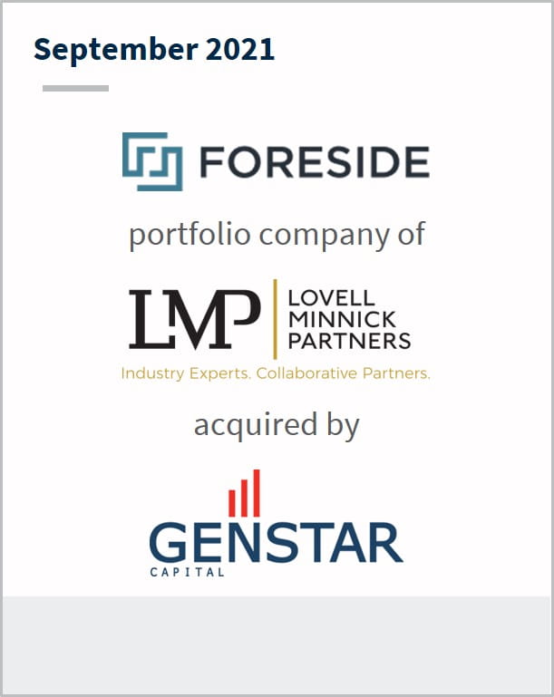 September 2021 Foreside a portfolio company of  LMP has been acquired by Genstar Capital 