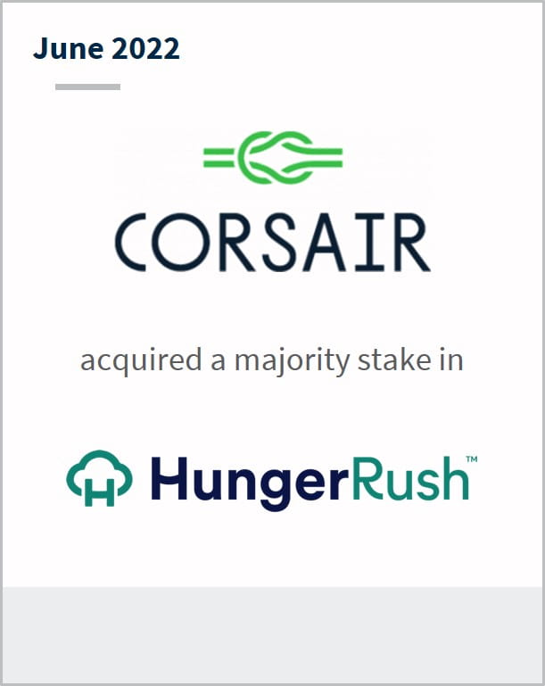 June 2022 Corsair has acquired a majority stake in Hunger Rush