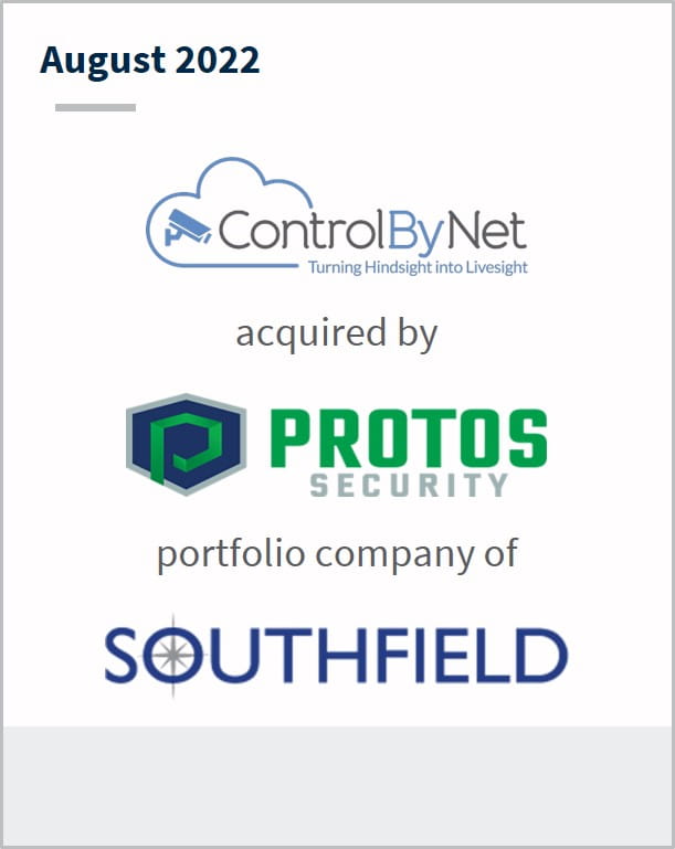 August 2022 ControlByNet has been acquired by Protos Security a portfolio company of Southfield