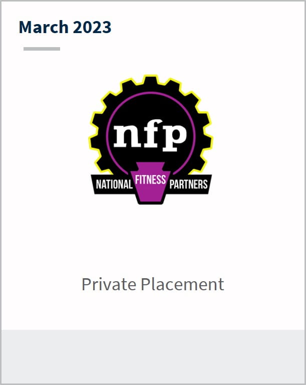 March 2023 National Fitness Partners Private Placement