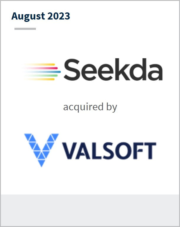 August 2023 Seekda Has been acquired by Valsoft