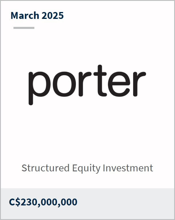 March 2025 porter Structured Equity Investment C$230,000,000