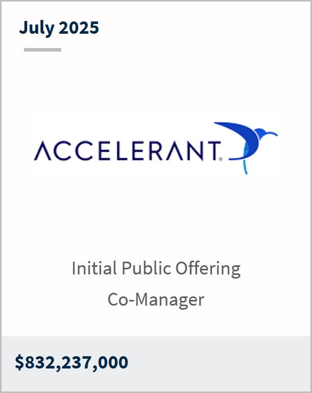 July 2025 Accelerant Initial Public Offering Co-Manager $832,237,000
