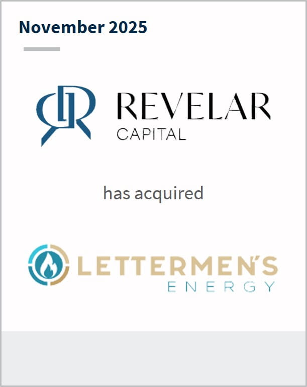 November 2025 Revelar Capital has acquired Letterman's Energy