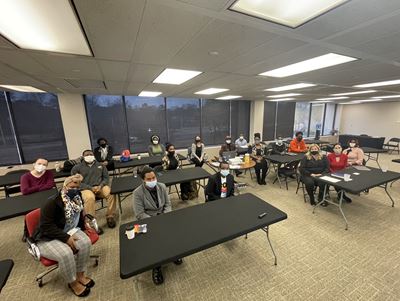 Collective Blueprint leaders at workshop tables