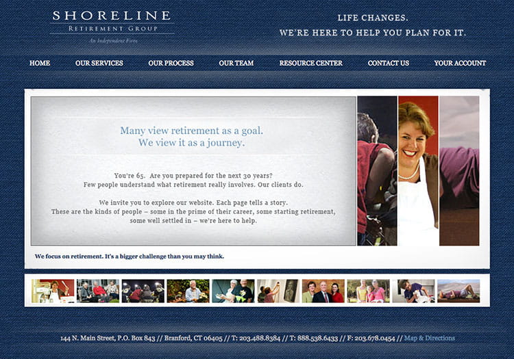 Shoreline Retirement Group Website Homepage