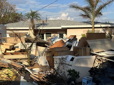 Kay's parents' home after Hurricane Helene
